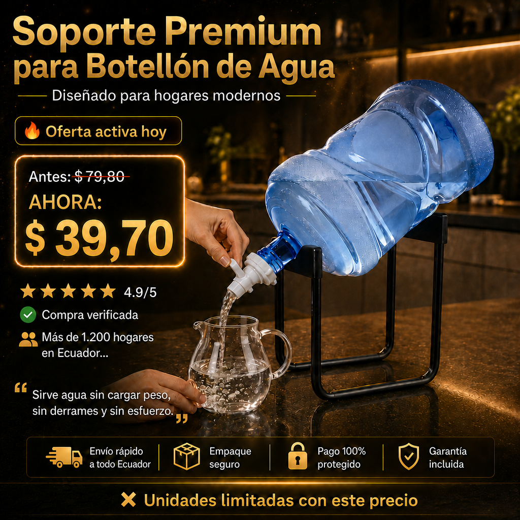 Kit con Soporte Premium + Válvula para Botellón de Agua